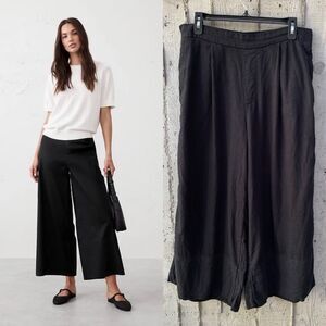 Banana Republic Linen-Blend Elastic Pull-On Wide-Leg Cropped Pant Women's Size M